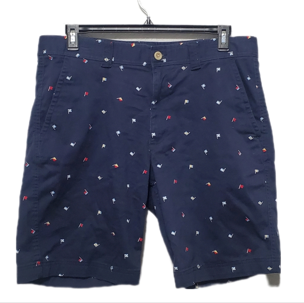 St John's Bay Men's Flat Front Comfort Stretch Flag Shorts Size 36W